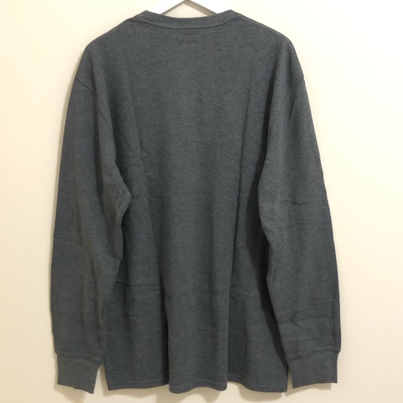 Polo Waffle Knit Long Sleeve Crew Neck Tee - Picture 5 of 6